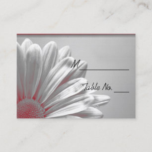 Red Floral Highlights Wedding Place Card