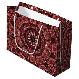 Red Floral Holiday Gift Bag