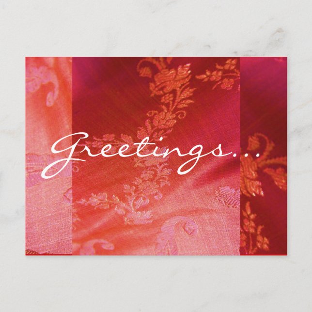 Red Floral I Postcard - Customizable (Front)