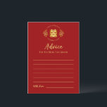 Red floral logo Chinese wedding double happiness Advice Card<br><div class="desc">Make this yours! You can customize the design by adding your names and wedding date etc. You are also welcome to reach out to me for any special design which is uniquely for you. Double happiness symbol and red decorations are the must have items for couples wishing to honour their...</div>