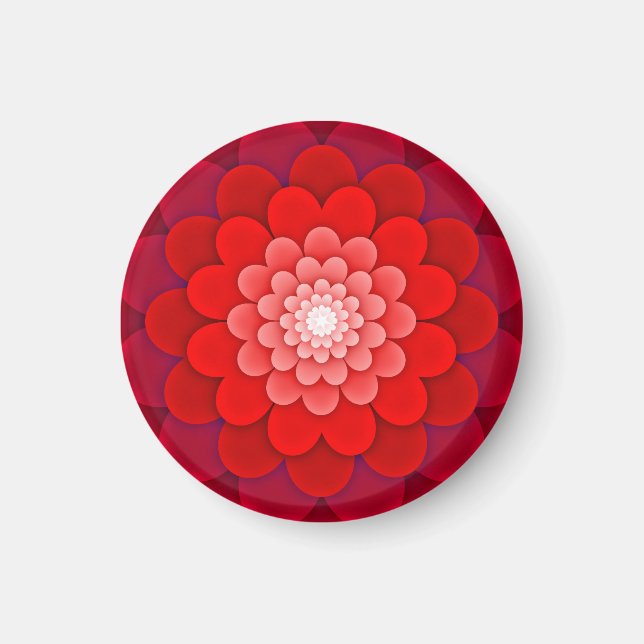 Red Floral Mandala-58566 Magnet (Front)