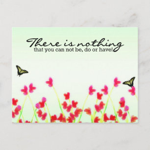 Red Floral - Nothing that you can't be do or have Postcard