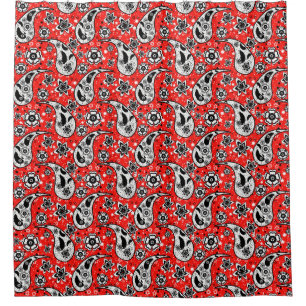 Red Floral Paisley Pattern Design