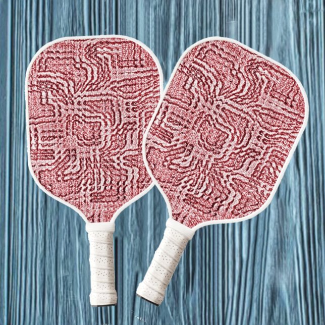 Red Floral Panel  Pickleball Paddle (This Red Floral Panel Pickleball Paddle has an Abstract, floral pattern to its design.)