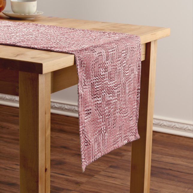 Red Floral Panel Table Runner (In Situ)