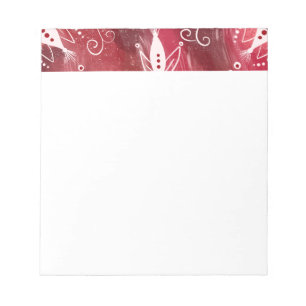 Red Floral Pattern Notepad