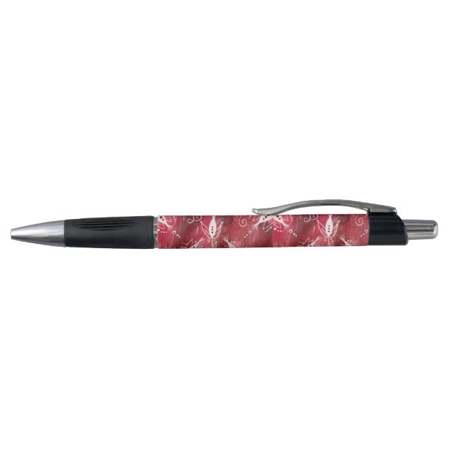Red Floral Pattern Pen (Top)