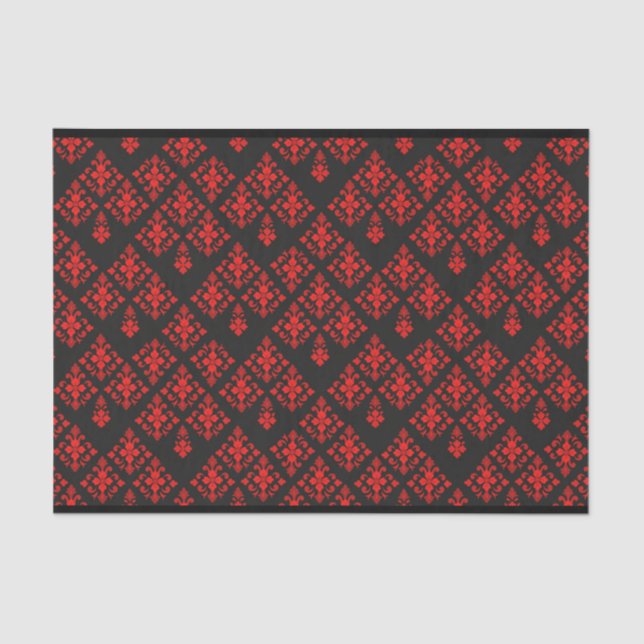 Red Floral Patterned Tissue Paper (Front)