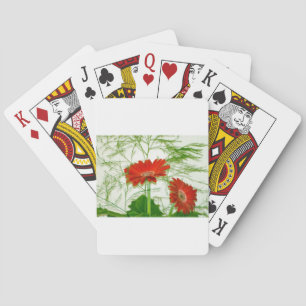 Red Floral Playing Cards