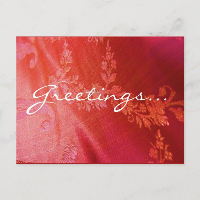 Red Floral Postcard - Customizable (Front)