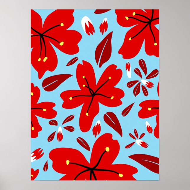 Red Floral Poster (Front)