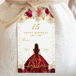 Red Floral Princess Happy Birthday Gift Tags<br><div class="desc">This elegant and glamourous birthday gift tag can be personalized with a name or title such as daughter, granddaughter, niece, friend etc. The design features a beautiful princess with dark hair in a tiara and red ball gown. The text combines handwritten script and modern sans serif fonts for a classy...</div>