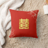 Red floral script Chinese wedding tea ceremony
