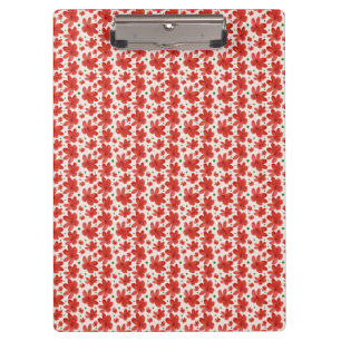 Red Floral Seamless Pattern Cute Retro Flower Clipboard