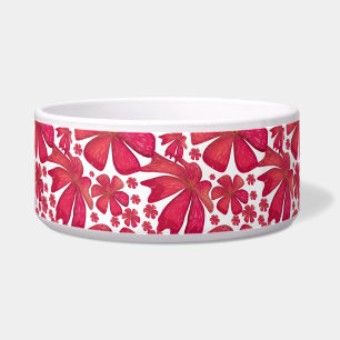 Red Floral Seamless Pattern, Elegant Flower Repeat