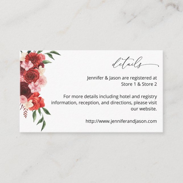 Red Floral SM Enclosure Card (Front)