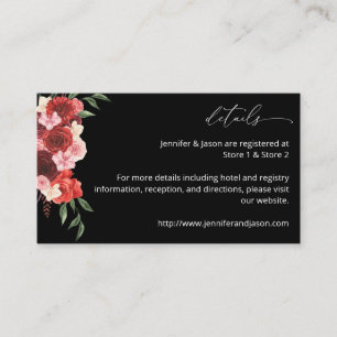Red Floral SM Enclosure Card - Black