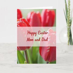 Red Floral Springtime Wishes Card