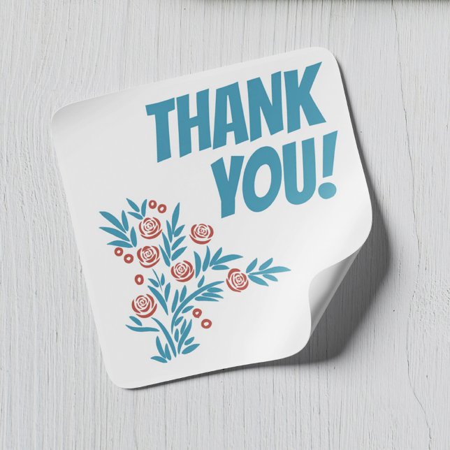 Red Floral Square Sticker (Creator Uploaded)