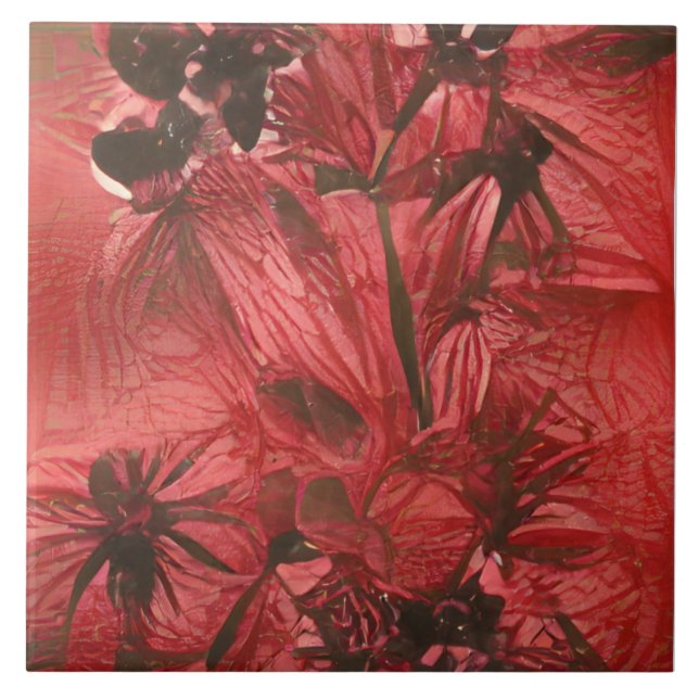 Red Floral Tile (Front)