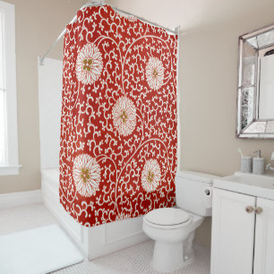 Red Floral Vibrant Ornate Classic Pattern