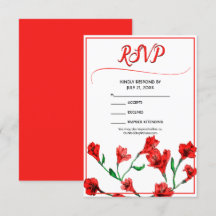 Red Floral Watercolor Wedding
