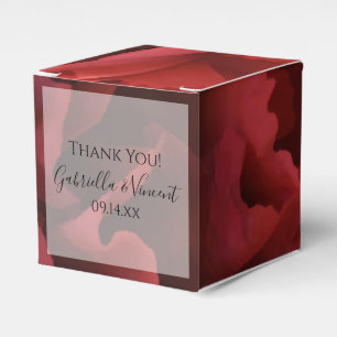 Red Floral Wedding Favor Box