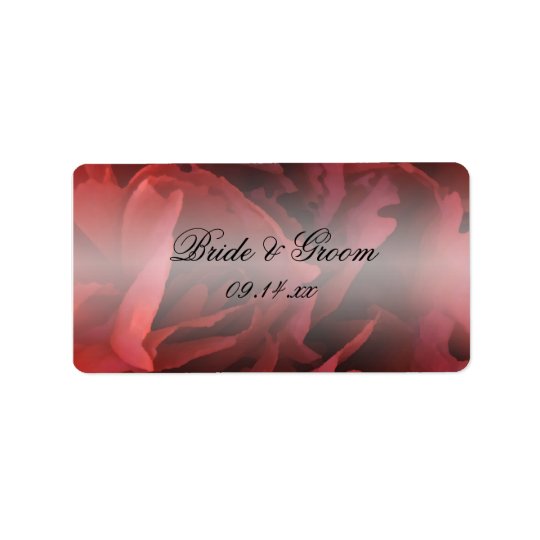 Red Floral Wedding Favour Tags