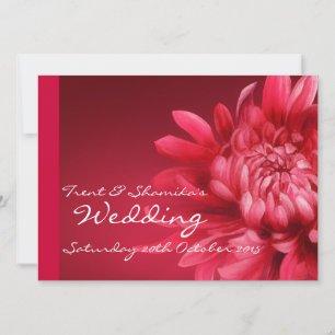Red floral wedding invitation + RSVP