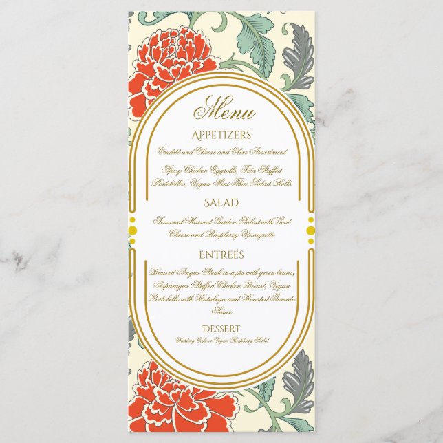 Red Florals with Green Leaves (Front)