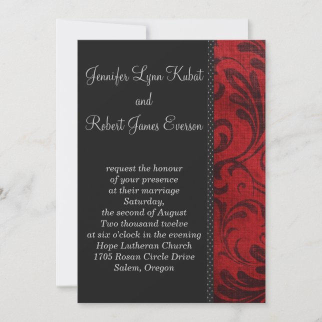 Red Flourish Invitation (Front)