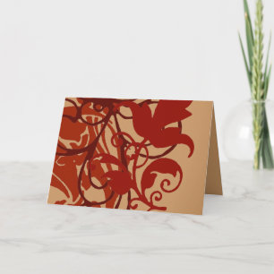 Red Flourish Notecard