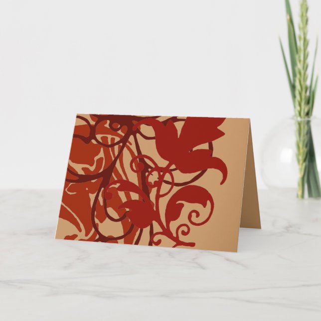 Red Flourish Notecard (Front)
