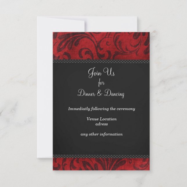 Red Flourish Reception card (Front)
