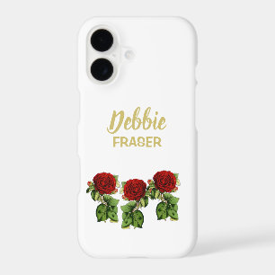 Red flower and green leaves custom name