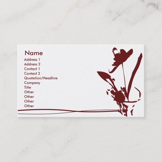 Red Flower - Business Business Card (Front)