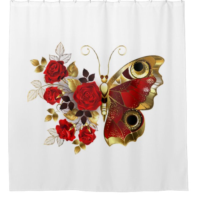 Red flower butterfly with red roses (Front)