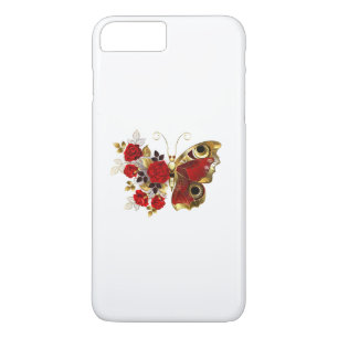 Red flower butterfly with red roses Case-Mate iPhone case