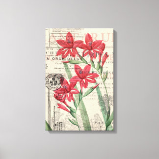 Red Flower Collage Canvas Print