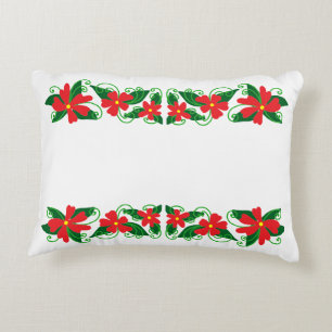 Red Flower Doodle Accent Pillow