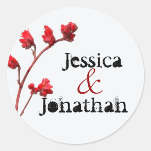 Red flower Envelope stickers