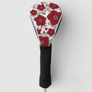 Red Flower Fashion Golf Head Cover