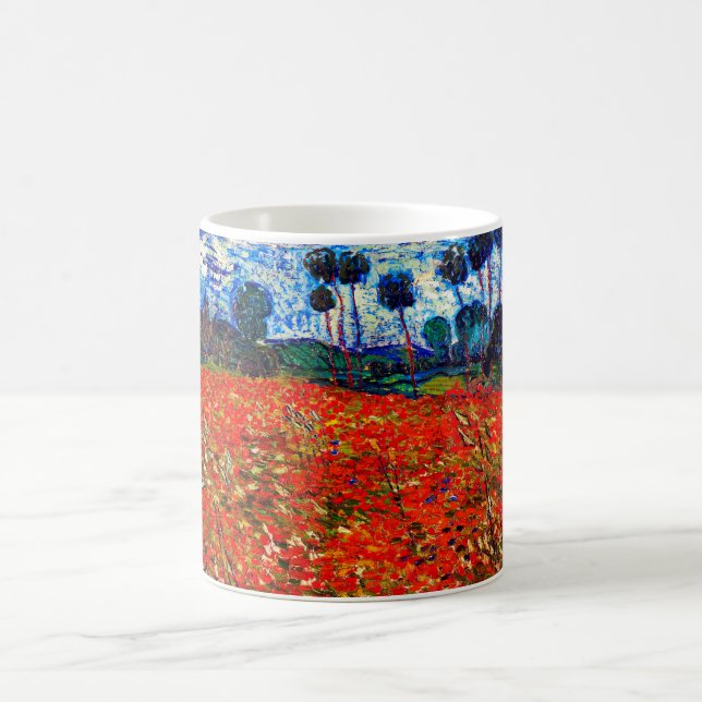 Red Flower Field, Van Gogh Coffee Mug (Center)