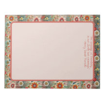 Red Flower Garden Friendship Quote Notepad