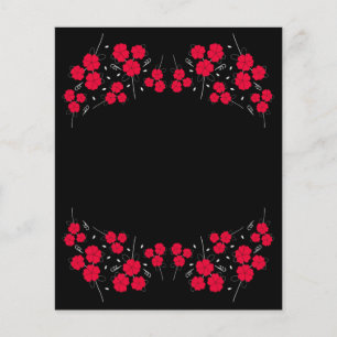 Red Flower Garland Scrapbook Paper