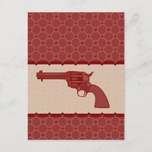 Red Flower Gun Postcard