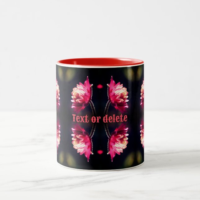 Red Flower In Sunlight Abstract Personalized Two-Tone Coffee Mug (Center)