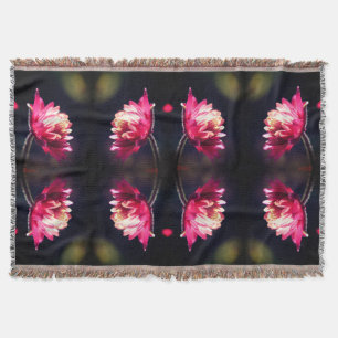 Red Flower In Sunlight Abstract  Throw Blanket