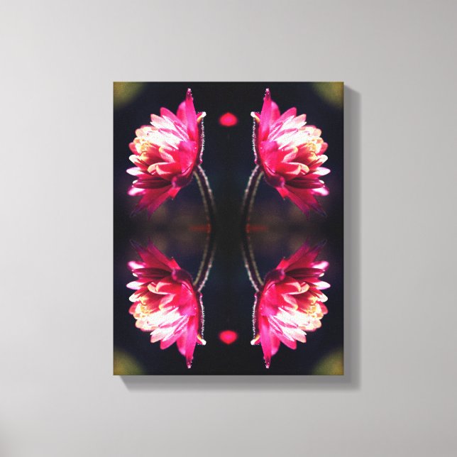 Red Flower In Sunlight Close Up Abstract Canvas Print (Front)