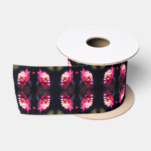 Red Flower In Sunlight Close Up Abstract Satin Ribbon